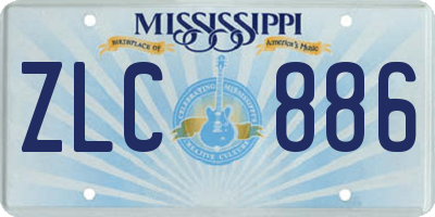 MS license plate ZLC886