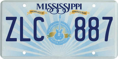 MS license plate ZLC887