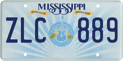 MS license plate ZLC889