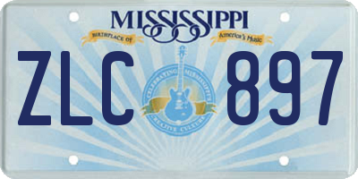 MS license plate ZLC897