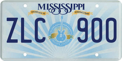 MS license plate ZLC900