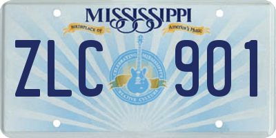 MS license plate ZLC901
