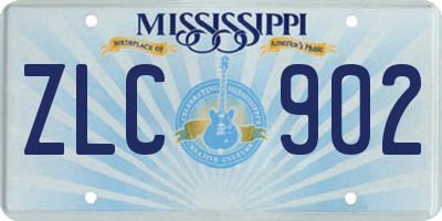 MS license plate ZLC902