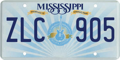 MS license plate ZLC905