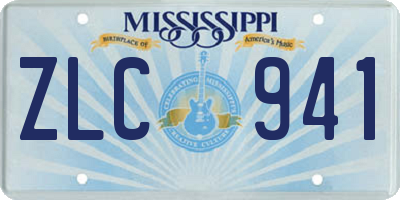 MS license plate ZLC941