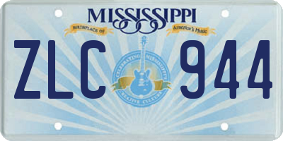 MS license plate ZLC944