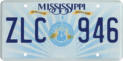 MS license plate ZLC946