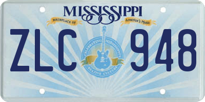 MS license plate ZLC948