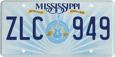 MS license plate ZLC949