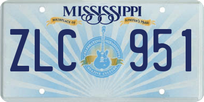 MS license plate ZLC951