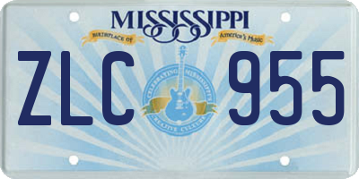 MS license plate ZLC955