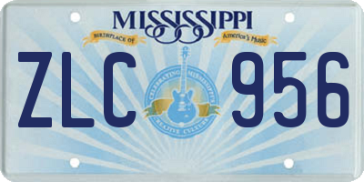 MS license plate ZLC956