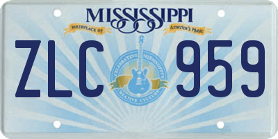 MS license plate ZLC959