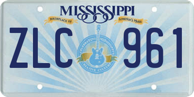 MS license plate ZLC961
