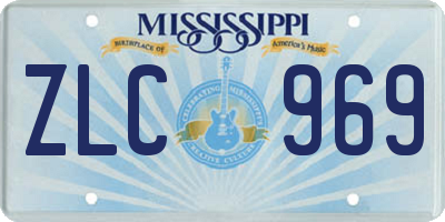 MS license plate ZLC969