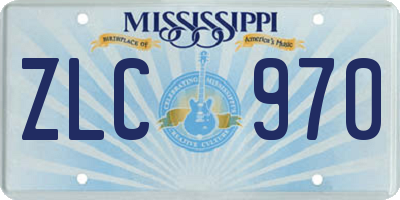 MS license plate ZLC970