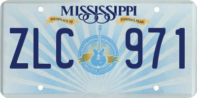 MS license plate ZLC971