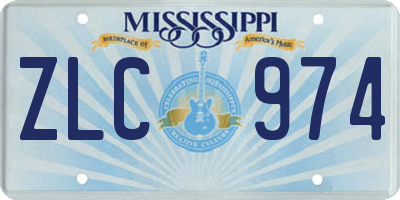 MS license plate ZLC974