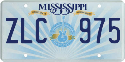 MS license plate ZLC975
