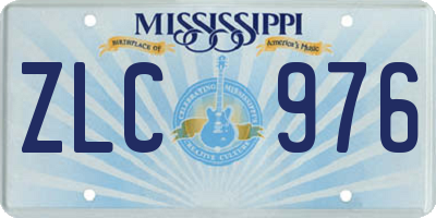 MS license plate ZLC976