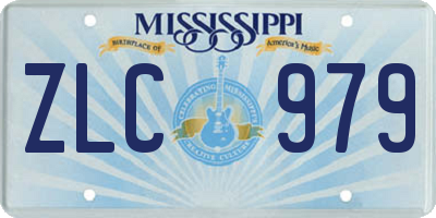 MS license plate ZLC979