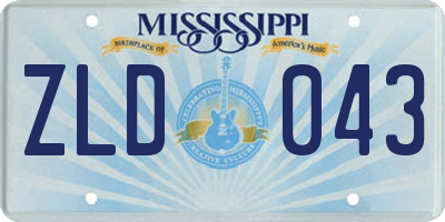 MS license plate ZLD043