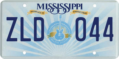 MS license plate ZLD044