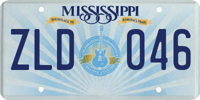 MS license plate ZLD046
