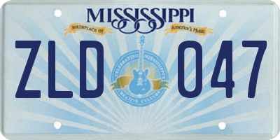 MS license plate ZLD047