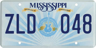 MS license plate ZLD048