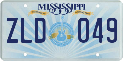 MS license plate ZLD049