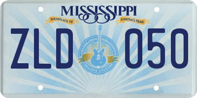 MS license plate ZLD050