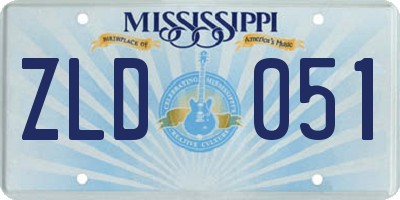 MS license plate ZLD051