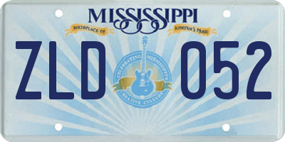 MS license plate ZLD052