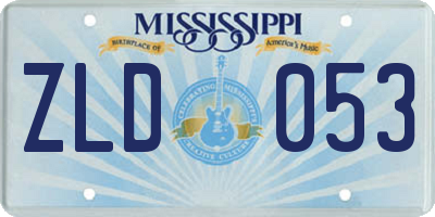 MS license plate ZLD053
