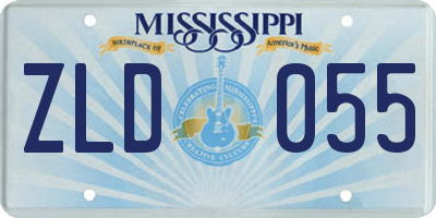 MS license plate ZLD055
