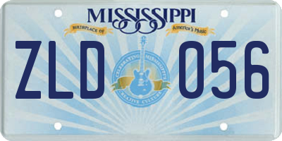 MS license plate ZLD056