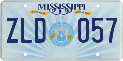 MS license plate ZLD057