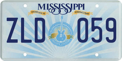 MS license plate ZLD059