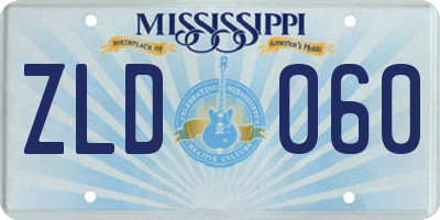 MS license plate ZLD060