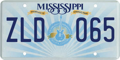 MS license plate ZLD065
