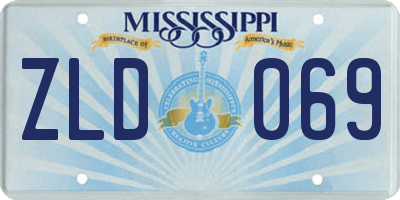 MS license plate ZLD069