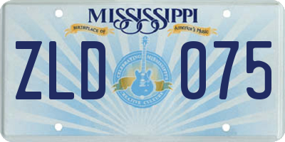 MS license plate ZLD075