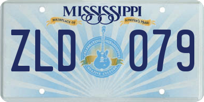 MS license plate ZLD079