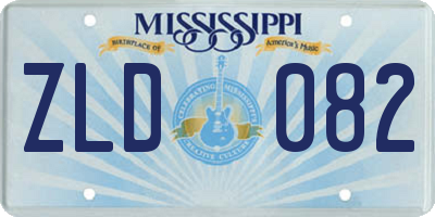 MS license plate ZLD082