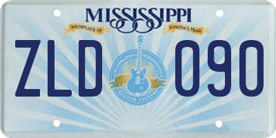 MS license plate ZLD090