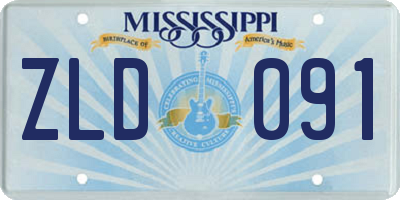 MS license plate ZLD091