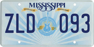MS license plate ZLD093