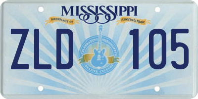 MS license plate ZLD105