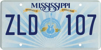 MS license plate ZLD107